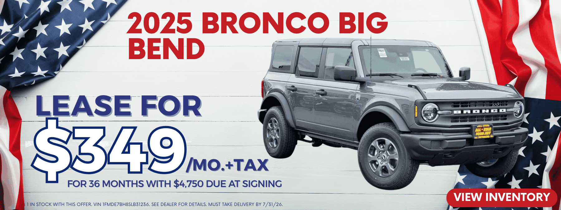 2025 Bronco Lease July