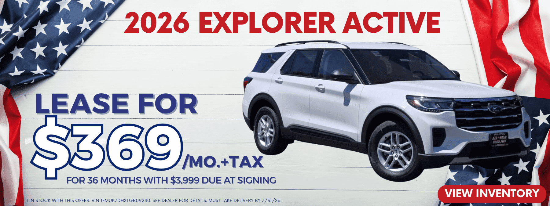 2026 Explorer Active Lease July
