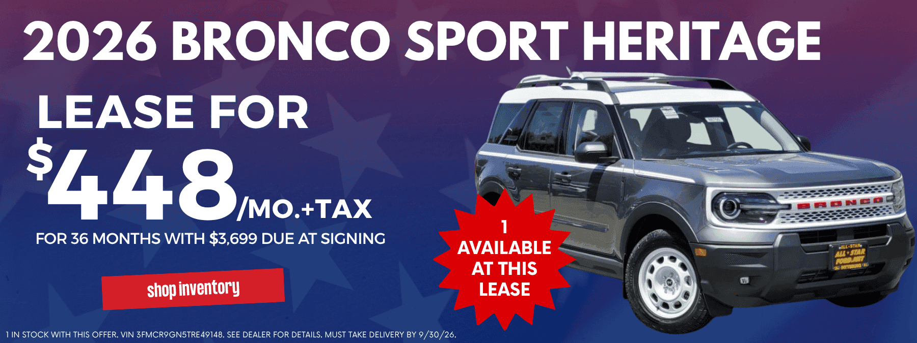 Bronco Sport September Lease