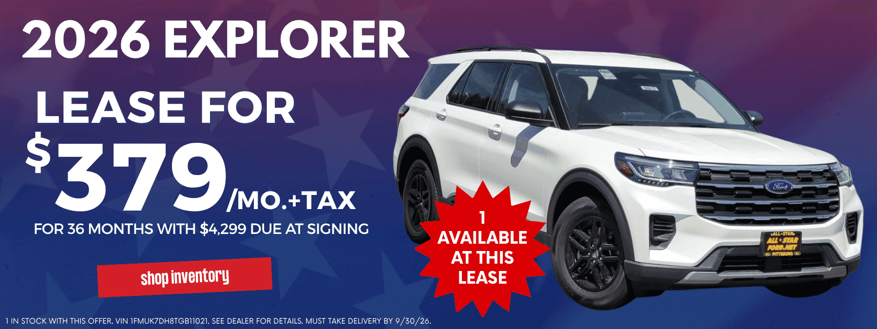 Explorer September Lease