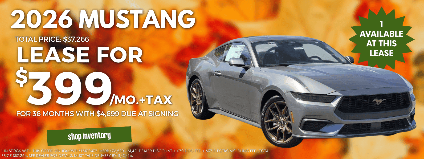 Mustang October Lease