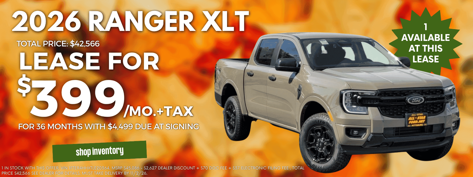 Ranger October Lease