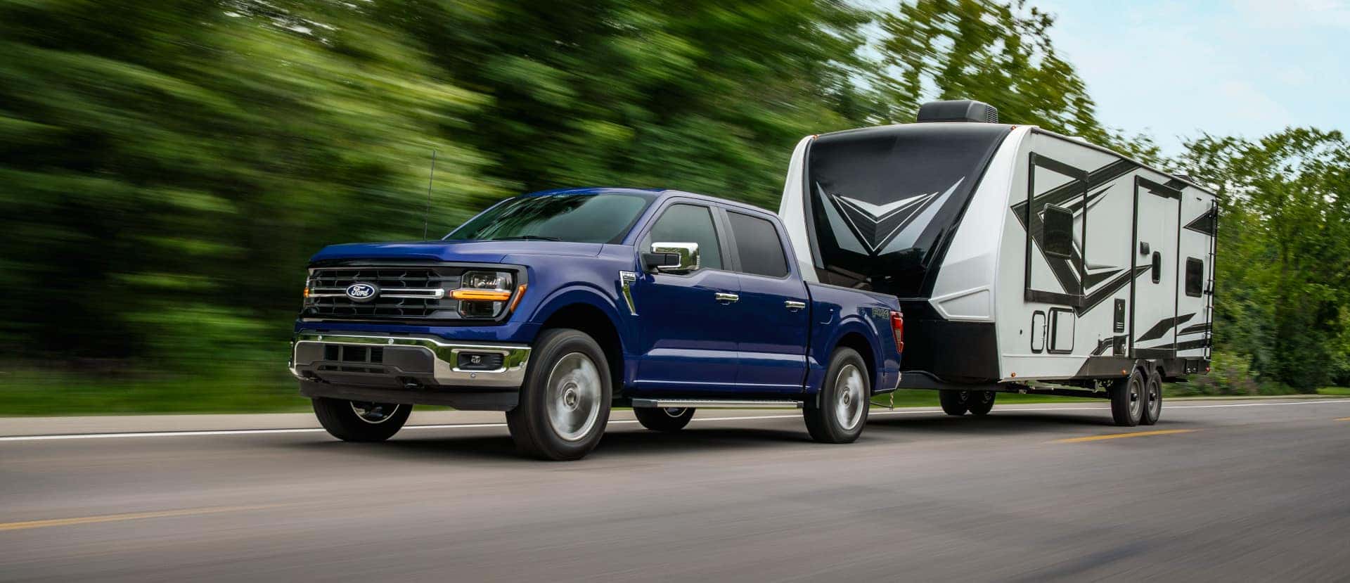 The 2026 Ford F-150 towing an RV