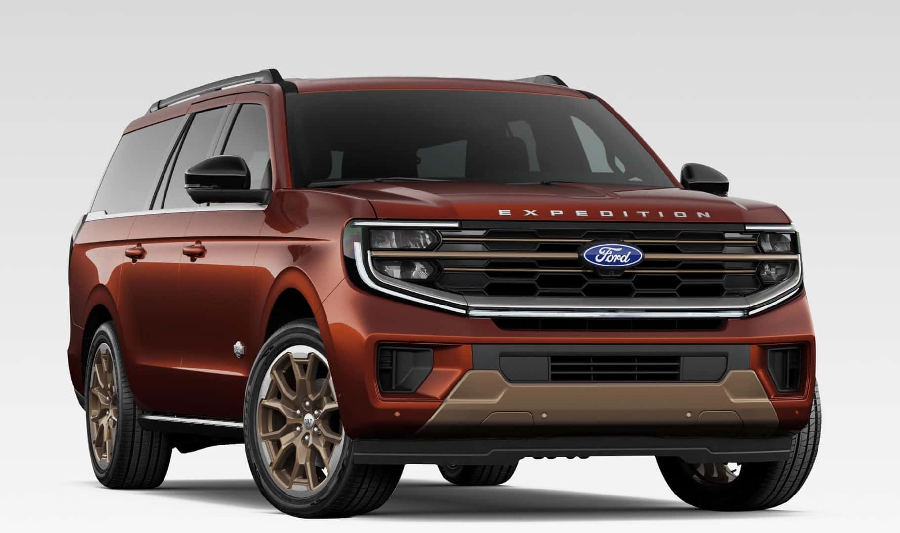 The Ford Expedition exterior with orange paint