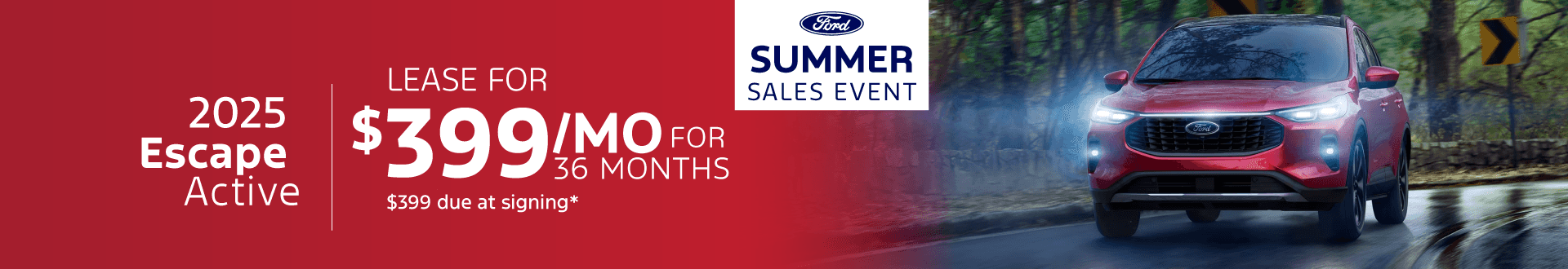 Lease a 2025 Escape Active for $399 per month!