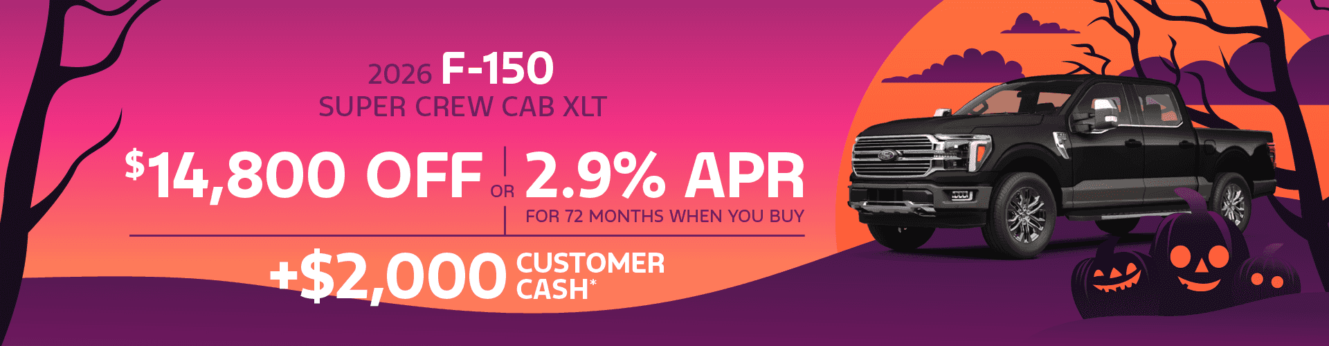 2026 F-150 Super Crew Cab XLT : $14,800 off or 2.9% APR for 72 months when you buy*
