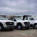 2022 Super Duty Trucks out front of Bill Brown Ford Fleet Center in Livonia, MI