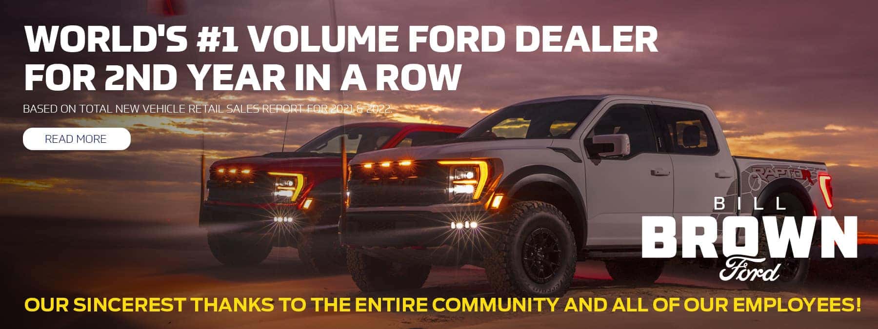 WORLD'S #1 VOLUME FORD DEALER FOR 2ND YEAR IN A ROW
