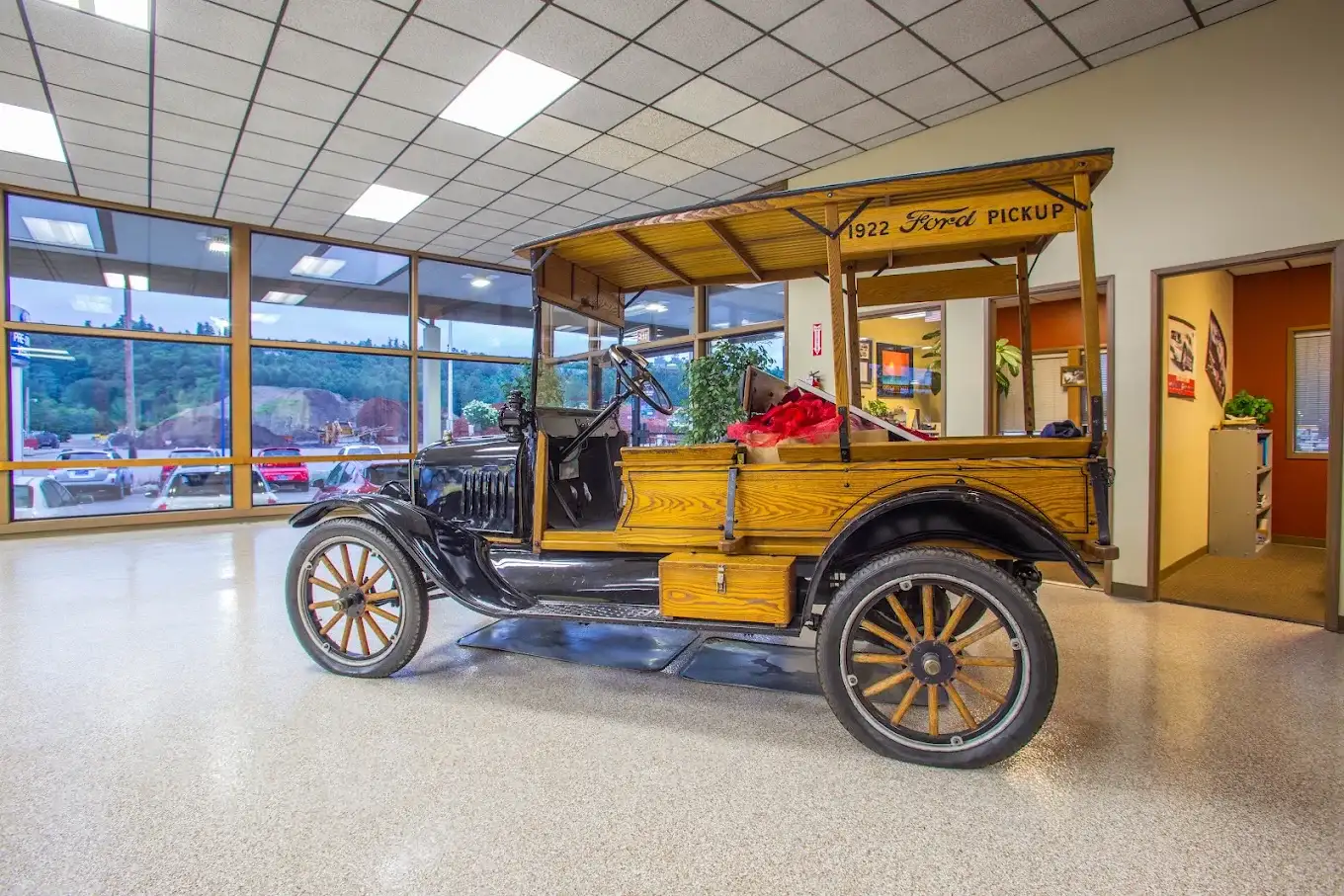 A classic Ford Model T, a nod to Ford's century-plus automotive heritage