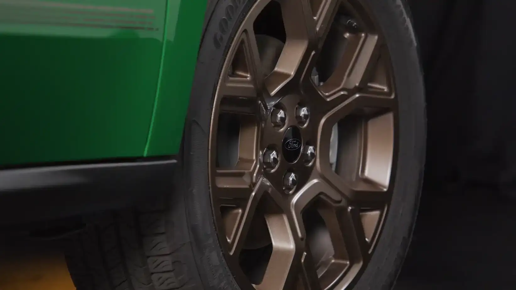 19-inch Sinister Bronze painted wheel on a 2027 Ford Maverick with the Bronze Appearance Package