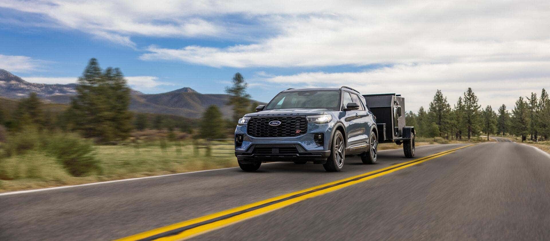 2026 Ford Explorer hauling a camper