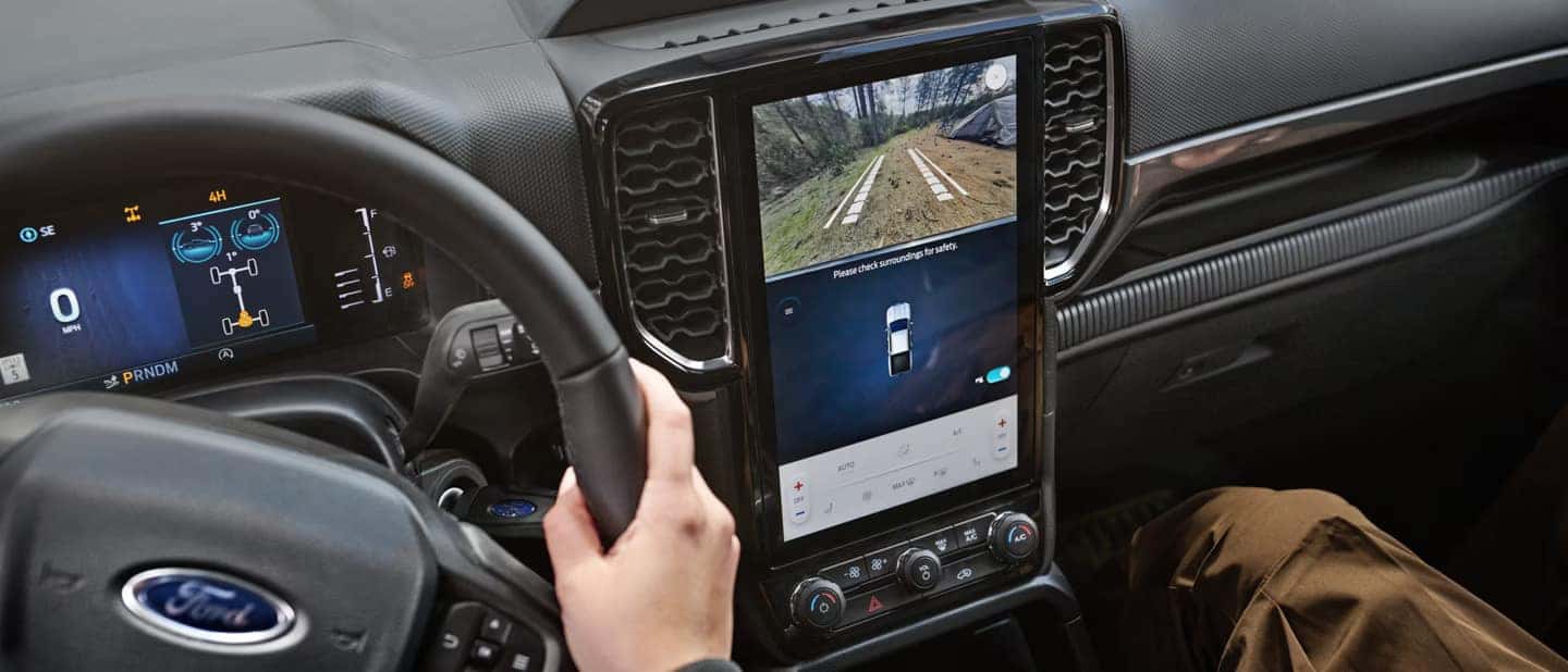 an interior view of the 2026 Ford Ranger infotainment system