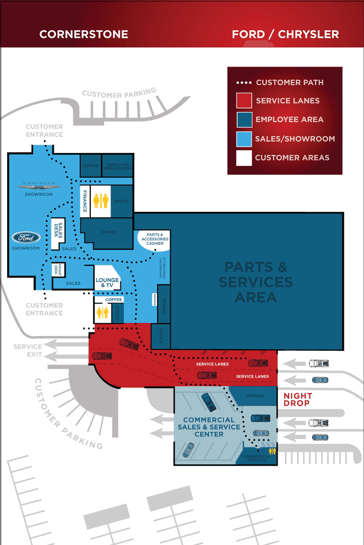 Cornerstone Chrysler/Ford Campus Map