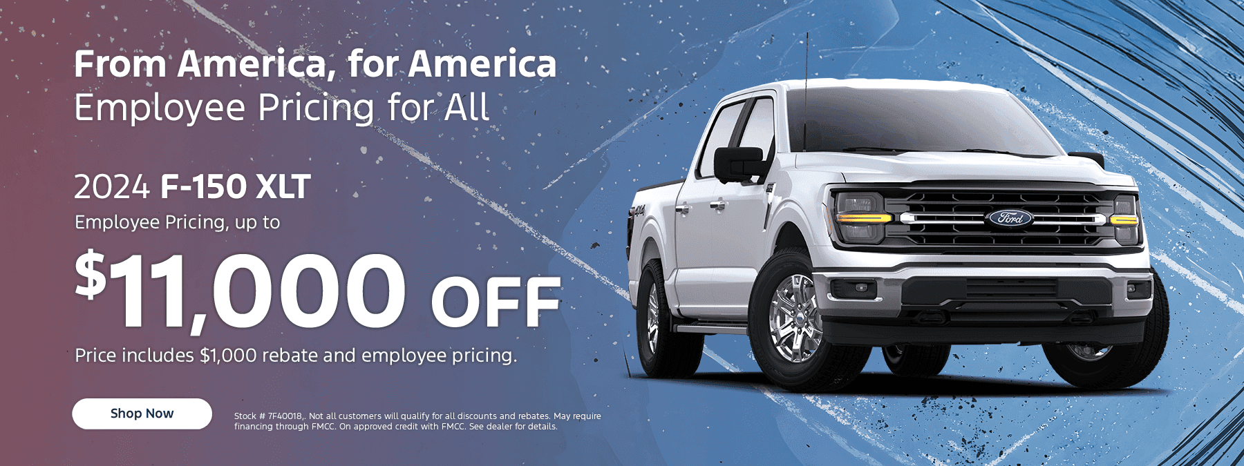 Employee Pricing, up to $11,000 off 2024 F-150 XLT