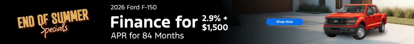 2026 Ford F-150 finance for 2.9% + 1500apr for 84 months
