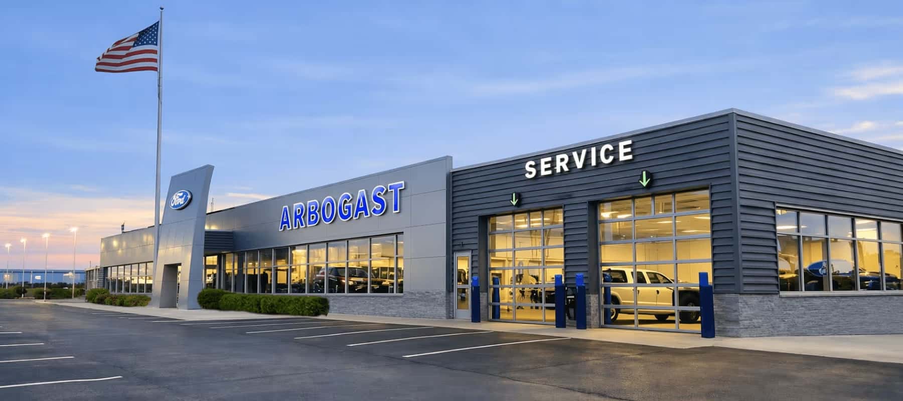 Front of dealership building