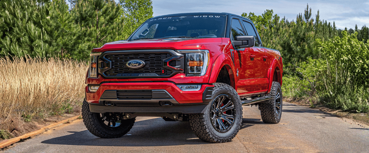 Ford F-150 Black Widow lifted truck with 6 inch suspension lift