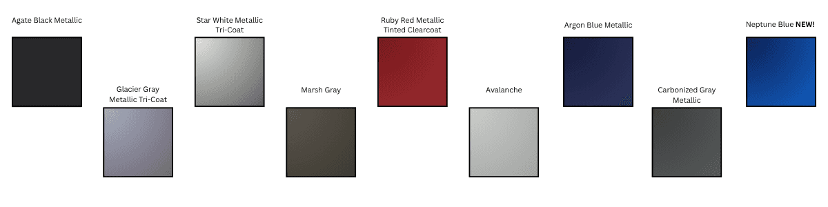 2027 Ford Super Duty Color Chart