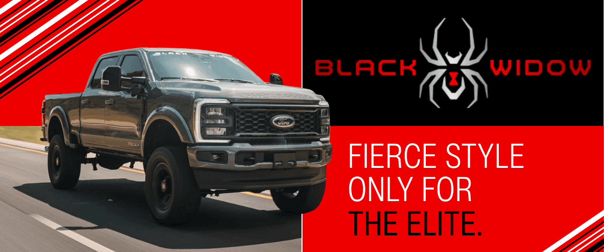 Black Widow lifted Ford trucks for sale at Dave Arbogast Ford in Troy Ohio
