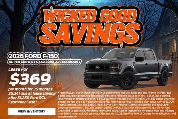 2026 F-150 - Lease For $369 per month for 36 months $5,241 due at lease signing after $1,250 Ford RCL Customer Cash