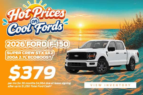 2026 F-150 - $379 / mo for 36 months $4,964 due at lease signing after up to $1,250 Total Ford Cash