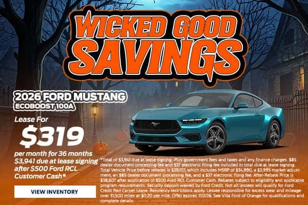 2026 Mustang - Lease For $319 per month for 36 months $3,941 due at lease signing after $500 Ford RCL Customer Cash