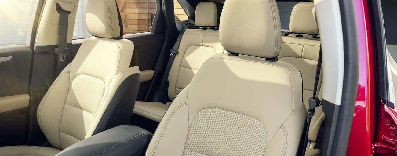 The cream interior of a 2020 Ford Escape is shown.