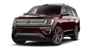 A maroon 2020 Ford Expedition Platinum is angled left.