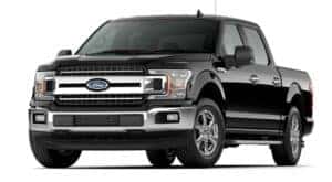 A black 2020 Ford F-150 XLT is angled left.