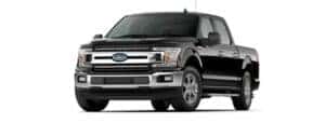 A black 2020 Ford F-150 XLT is angled left.
