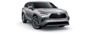 A silver 2020 Toyota Highlander is angled right on a white background.