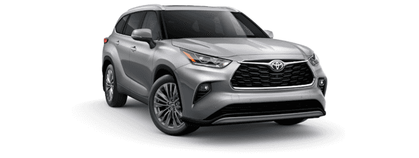 A silver 2020 Toyota Highlander is angled right on a white background.