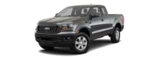 A grey 2020 Ford Ranger is facing left.