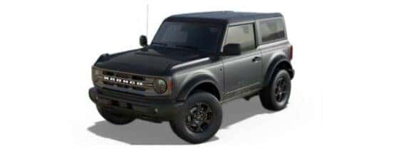 A dark grey 2021 Ford Bronco Big Bend is angled left,
