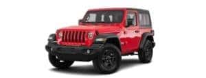 A red 2020 Jeep Wrangler (2dr) is angled left.