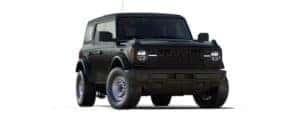 A black 2021 Ford Bronco 4-door is angled right.