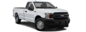 A white 2020 Ford F-150 XL is angled right.