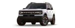 A white 2021 Ford Bronco Sport Outer Banks is angled left.
