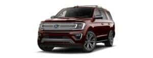A maroon 2021 Ford Expedition Platinum is angled left.