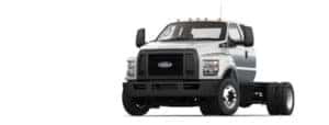 A silver 2021 Ford F-650 is angled left.