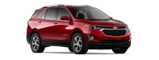 A red 2021 Chevy Equinox is angled right.