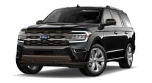 A black 2022 Ford Expedition King Ranch is angled left.