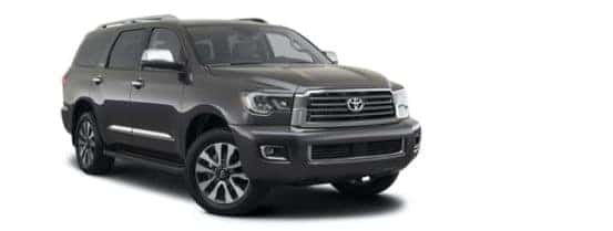 A black 2022 Toyota Sequoia Limited is angled right.