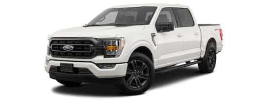 A white 2022 Ford F-150 XLT is shown facing left.