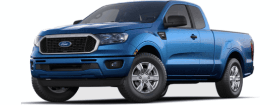 A blue 2022 Ford Ranger is shown facing left.