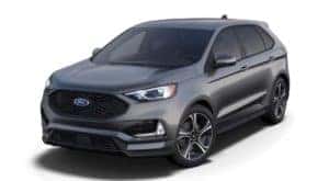 A grey 2022 Ford Edge ST is shown angled left.