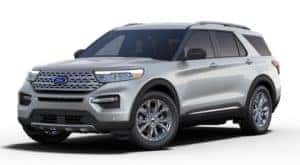 A silver 2022 Ford Explorer Limited is shown angled left.