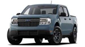 A blue 2023 Ford Maverick is angled left.