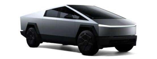 A silver 2024 Tesla Cybertruck is angled right.