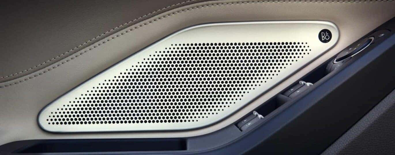 A close up shows a speaker in a 2024 Ford Explorer.